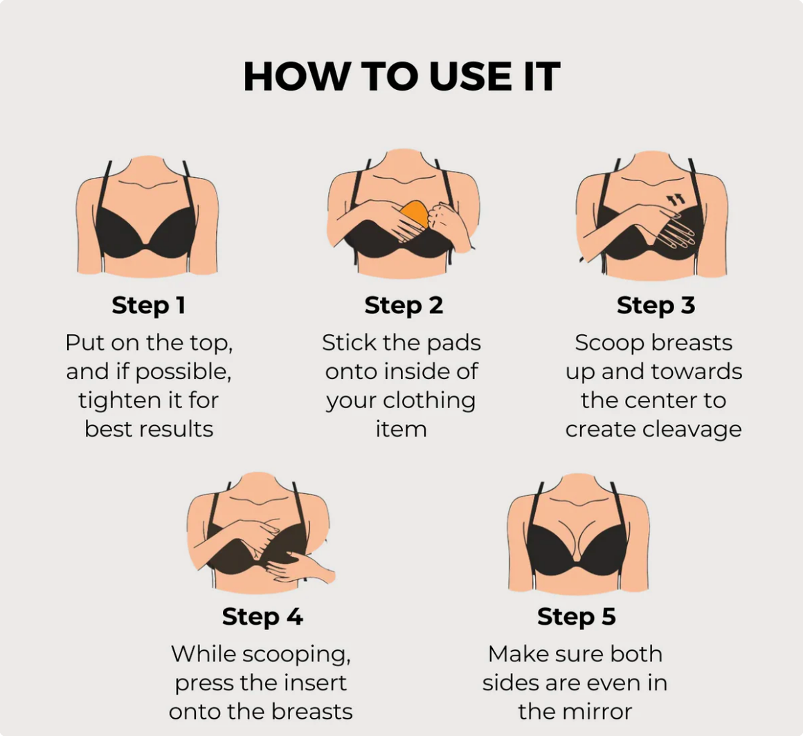 Sticky Bra Inserts Push Up | Double Sided Adhesive Sticky Bra | Cup Enhancer