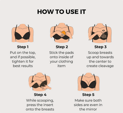 Sticky Bra Inserts Push Up | Double Sided Adhesive Sticky Bra | Cup Enhancer